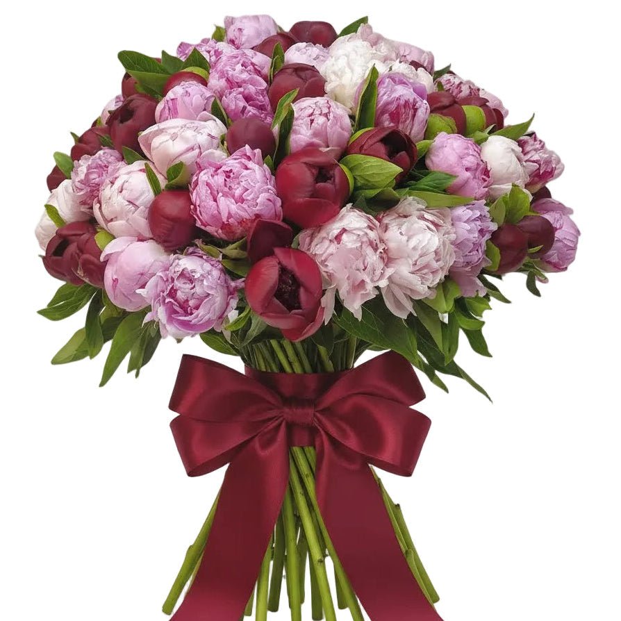 Bouquet of Pink and Red Peonies - Florist London