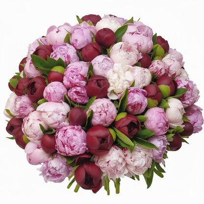 Bouquet of Pink and Red Peonies - Florist London