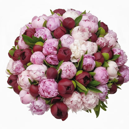Bouquet of Pink and Red Peonies - Florist London