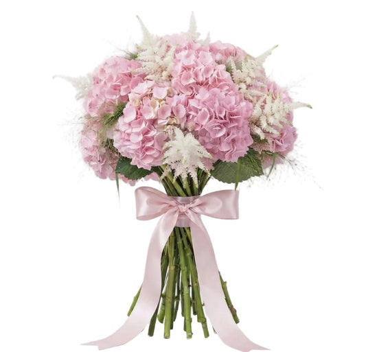 Bouquet of Pink Hydrangea with Astilbe - Florist London
