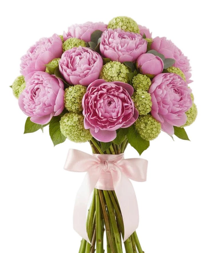 Bouquet of Pink Peonies and Viburnum - Florist London