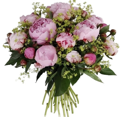Bouquet of Pink Peonies with Alchemilla - Florist London