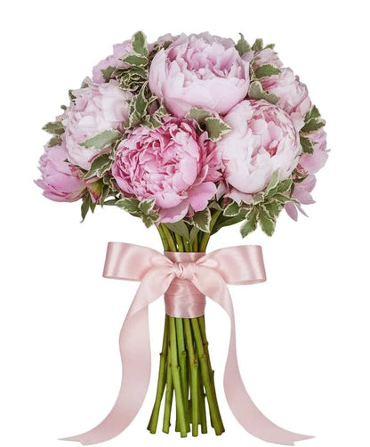 Bouquet of Pink Peonies with Greenery - Florist London