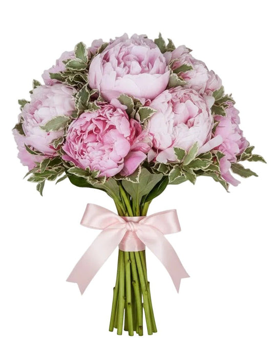 Bouquet of Pink Peonies with Greenery - Florist London