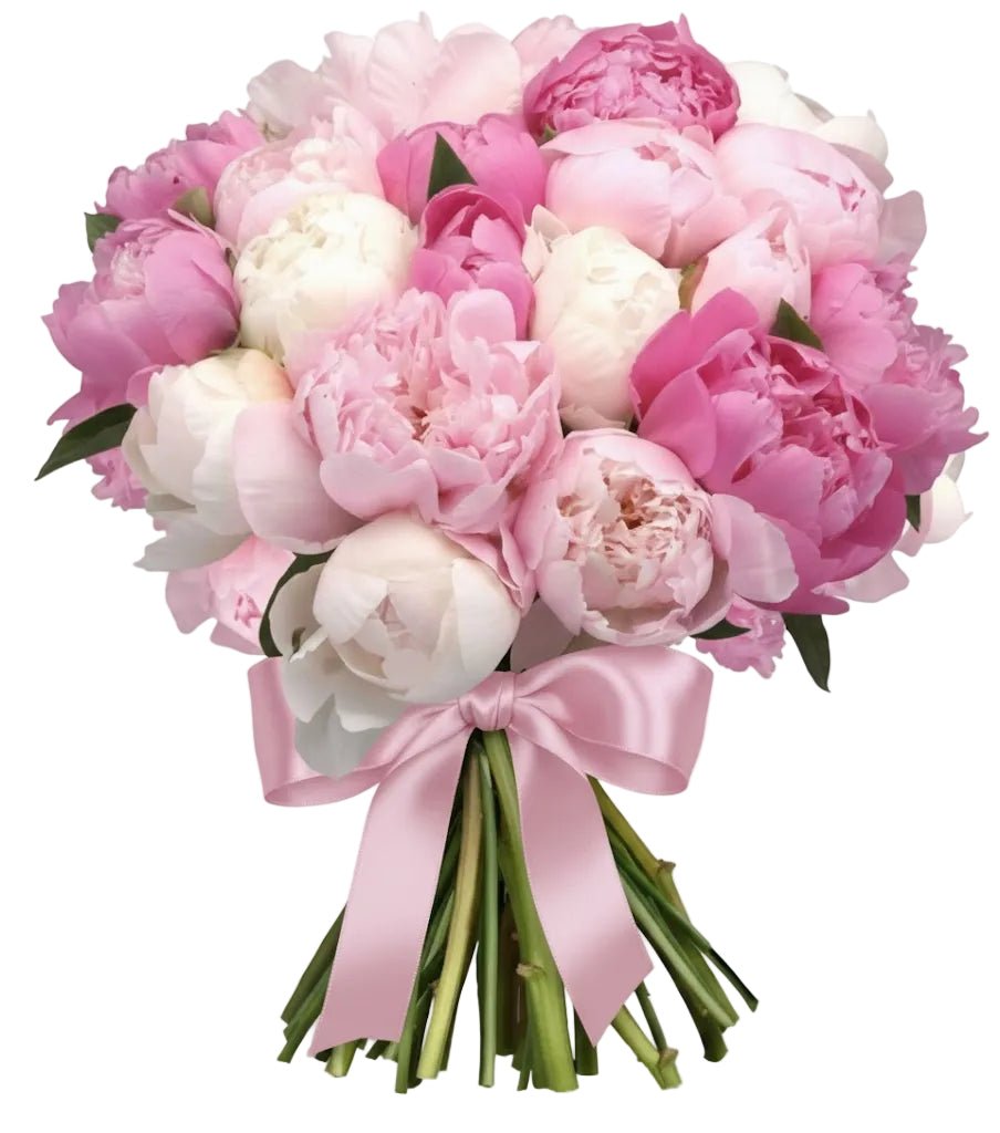 Bouquet of Three Shades Peonies - Florist London