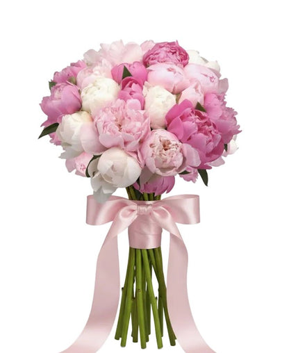 Bouquet of Three Shades Peonies - Florist London
