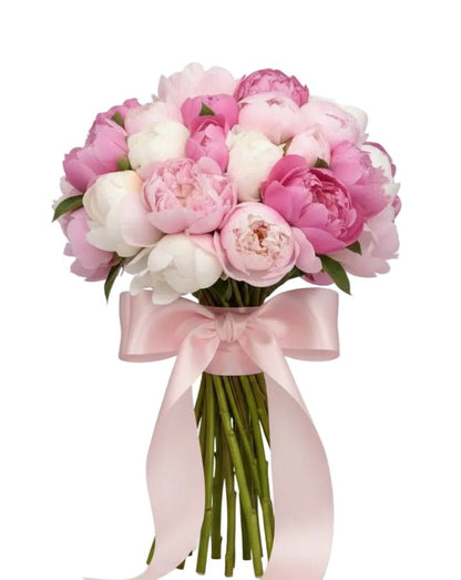 Bouquet of Three Shades Peonies - Florist London