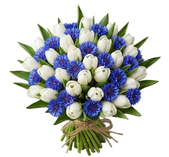 Bouquet of Tulips and Cornflower - Florist London