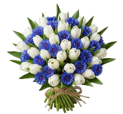 Bouquet of Tulips and Cornflower - Florist London
