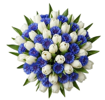 Bouquet of Tulips and Cornflower - Florist London