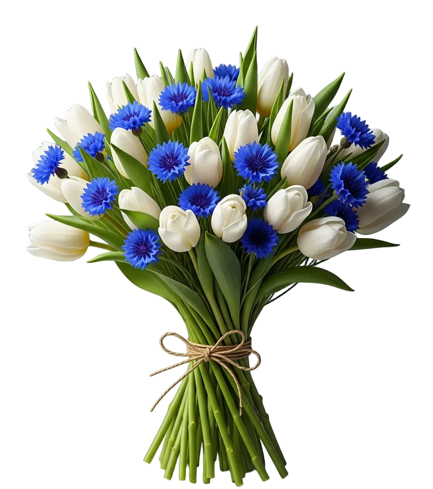 Bouquet of Tulips and Cornflower - Florist London