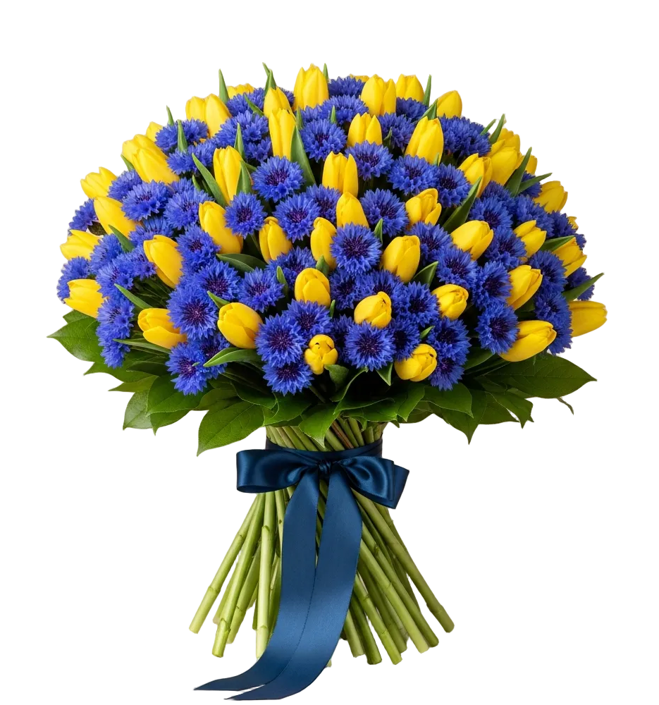 Bouquet of Tulips and Cornflower - Florist London