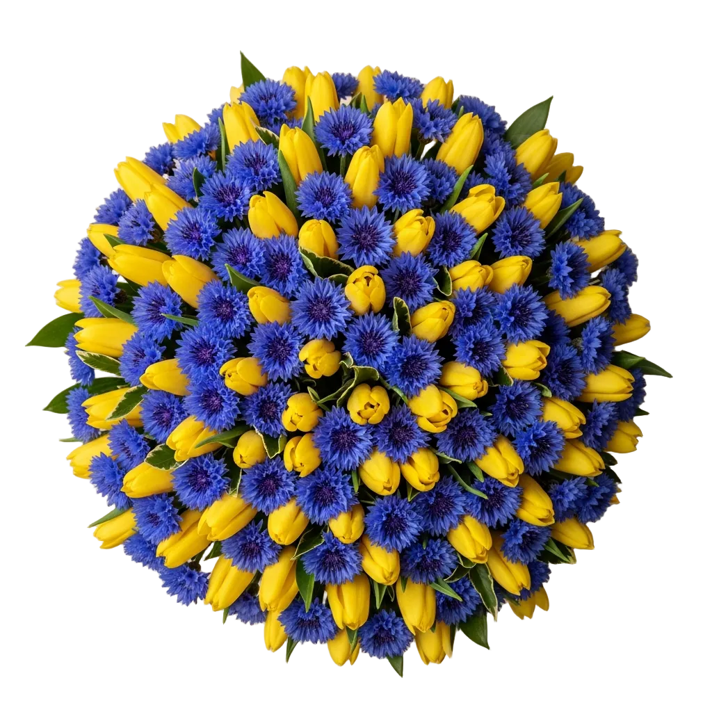 Bouquet of Tulips and Cornflower - Florist London