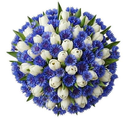 Bouquet of Tulips and Cornflower - Florist London