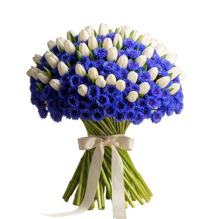 Bouquet of Tulips and Cornflower - Florist London