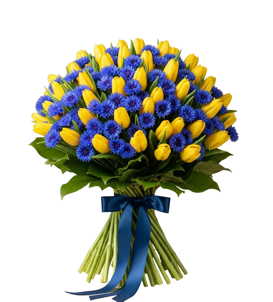 Bouquet of Tulips and Cornflower - Florist London