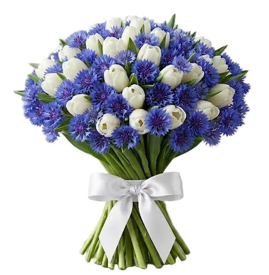 Bouquet of Tulips and Cornflower - Florist London