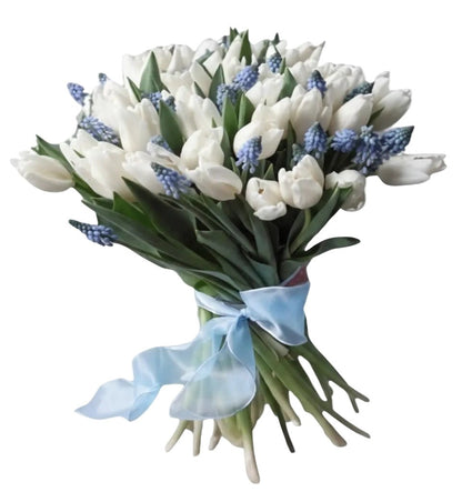 Bouquet Of Tulips and Muscari - Florist London