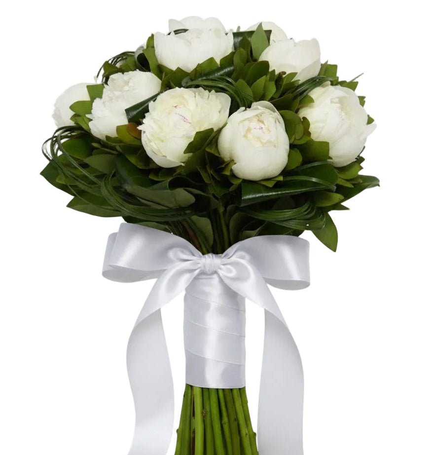 Bouquet of White Peonies in Greenery - Florist London