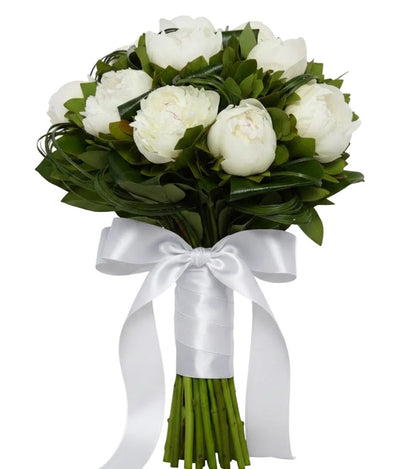 Bouquet of White Peonies in Greenery - Florist London