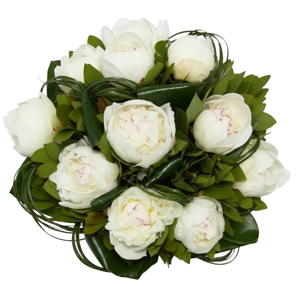 Bouquet of White Peonies in Greenery - Florist London