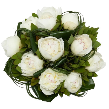 Bouquet of White Peonies in Greenery - Florist London