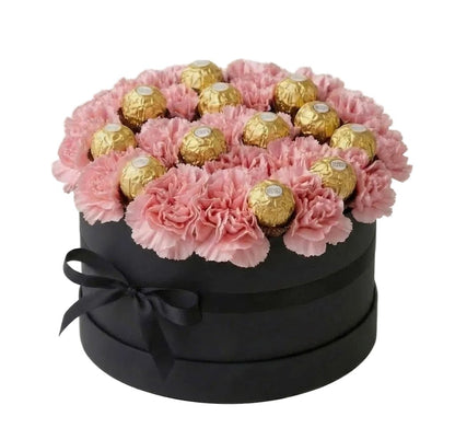 Box of Carnations with Chocolates - Florist London