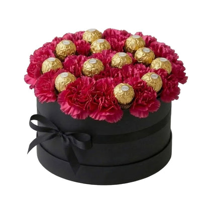 Box of Carnations with Chocolates - Florist London