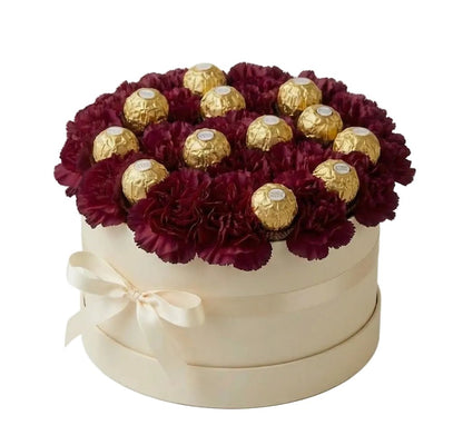 Box of Carnations with Chocolates - Florist London