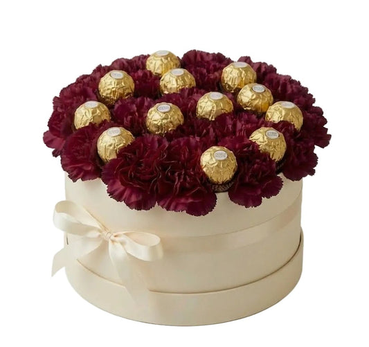 Box of Carnations with Chocolates - Florist London