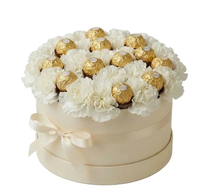 Box of Carnations with Chocolates - Florist London