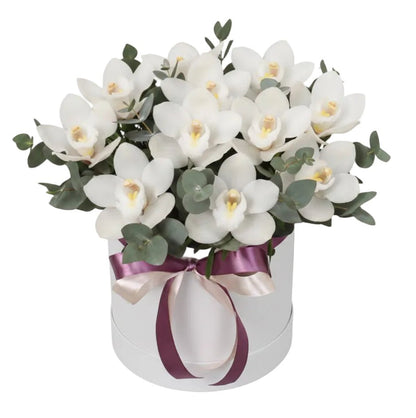 Box of Luxury Cymbidium Orchids with Eucalyptus - Florist London