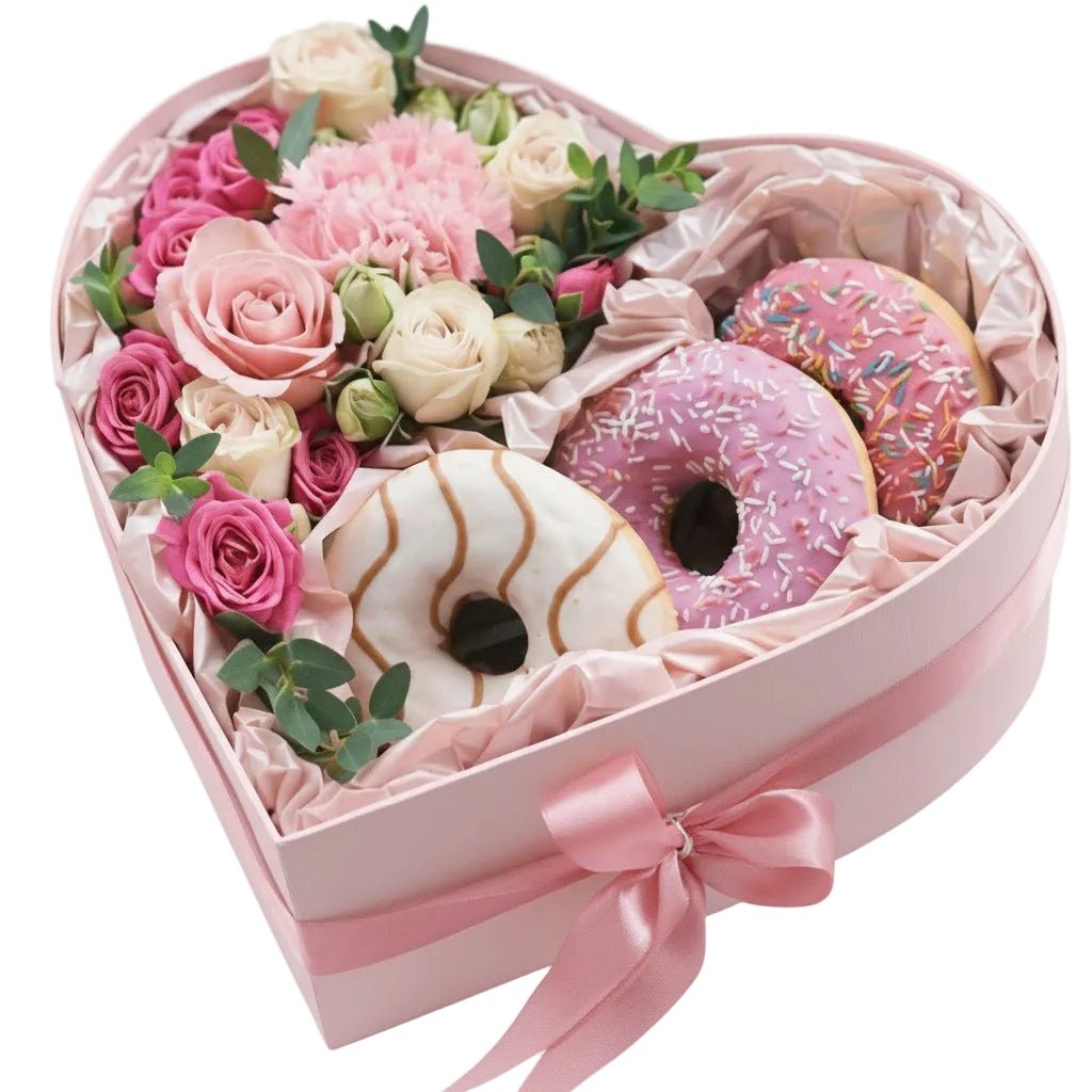 Box of Roses and Doughnut - Florist London