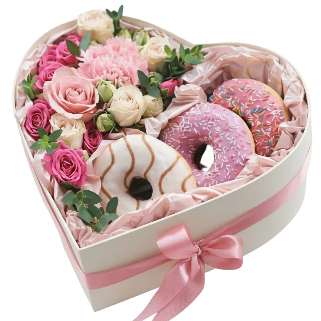 Box of Roses and Doughnut - Florist London