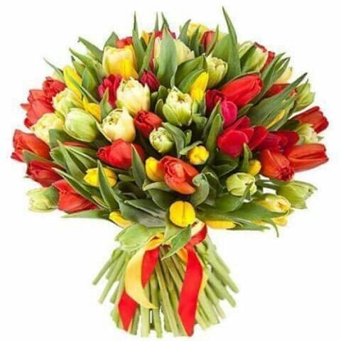 Bright Colored Tulips Bouquet - Florist London