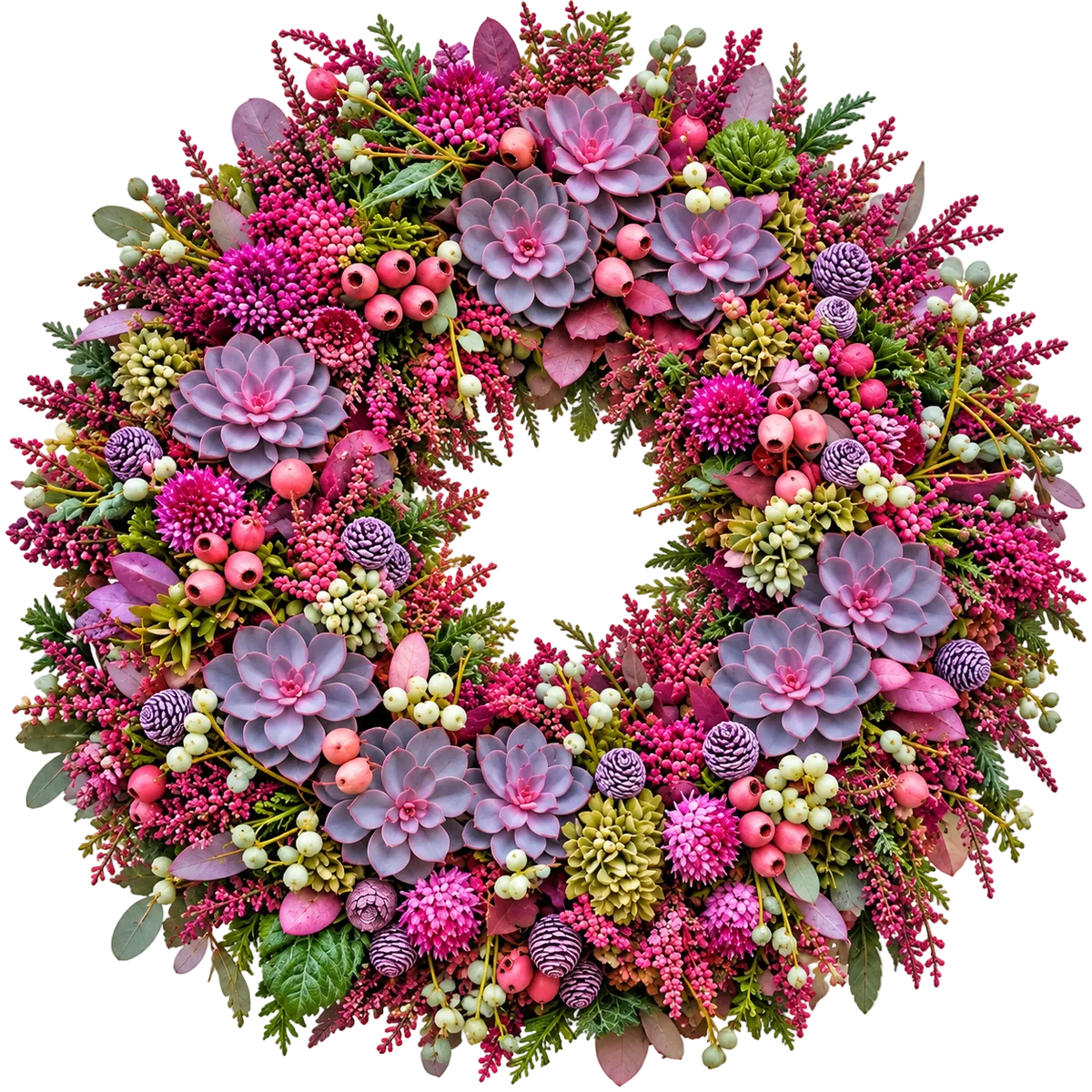 Bright Pink Autumn Wreath - Florist London