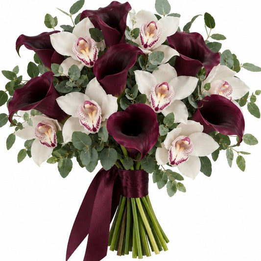 Calla Lily with Cymbidium Orchids Bouquet - Florist London