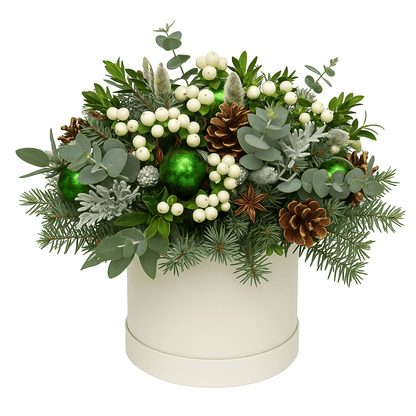 Catkins with Decoration Christmas Box - Florist London