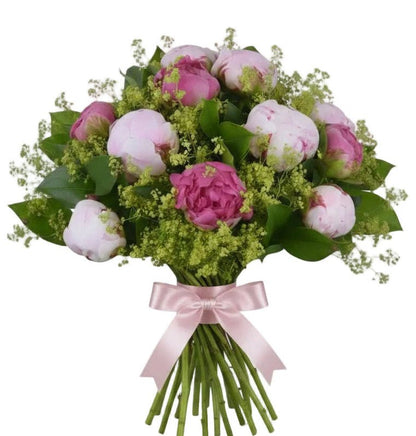 Cerise and Pink Peonies with Alchemilla - Florist London