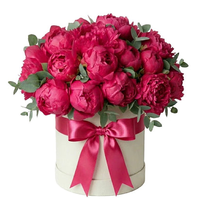 Cerise Peonies Box - Florist London
