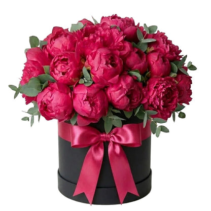 Cerise Peonies Box - Florist London