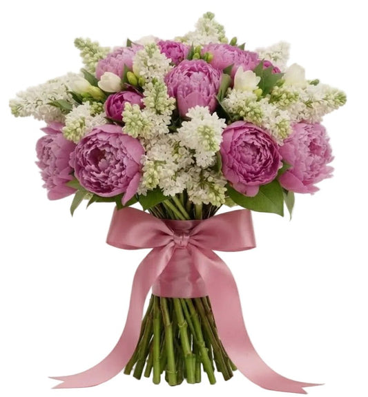 Cerise Peony with Lilac Bouquet - Florist London
