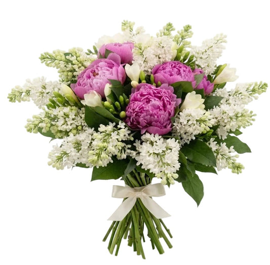 Cerise Peony with Lilac Bouquet - Florist London
