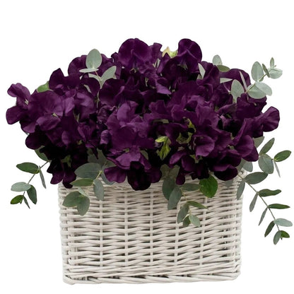 Charming Basket of Sweet Pea with Eucalyptus - Florist London