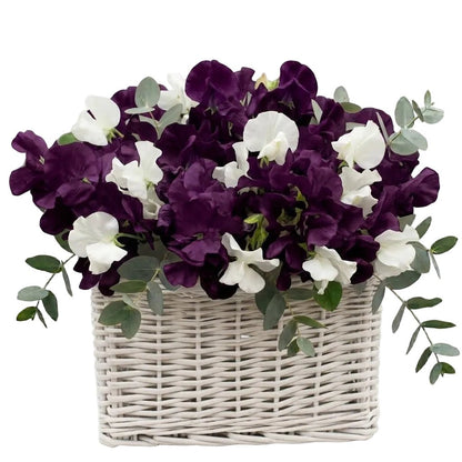 Charming Basket of Sweet Pea with Eucalyptus - Florist London