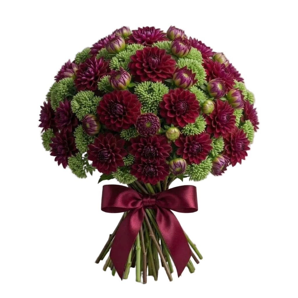 Charming Bouquet of Dahlia and Sedum - Florist London