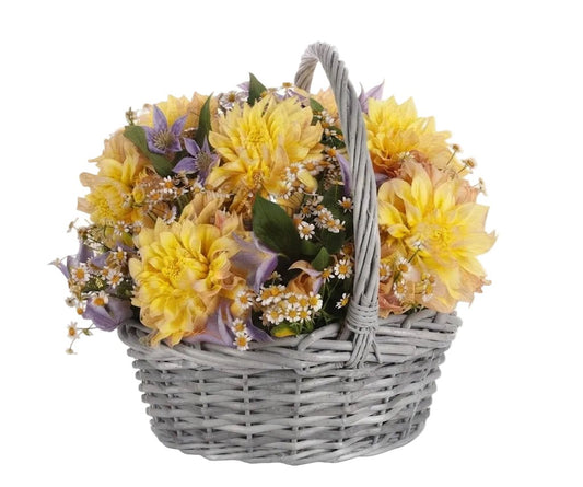 Charming Yellow Dahlia with Clematis Basket - Florist London