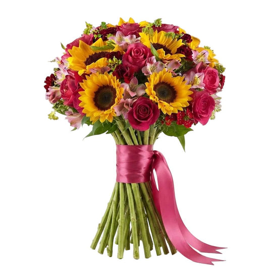 Cherry Bouquet with Sunflowers - Florist London