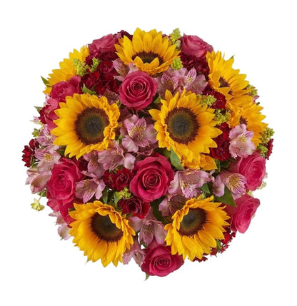 Cherry Bouquet with Sunflowers - Florist London