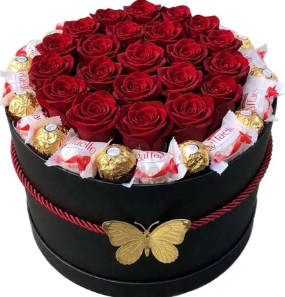 Chocolate Box with Roses - Florist London
